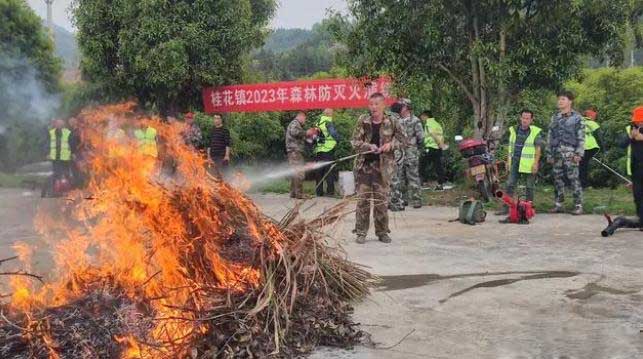 咸安區(qū)桂花鎮(zhèn)|理論+實操,拓寬森林防火“護城河”